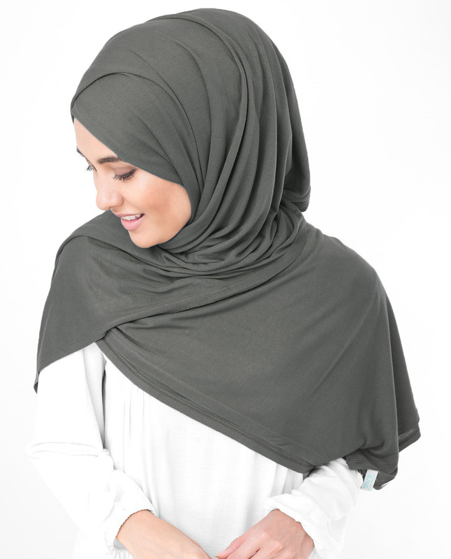 Smoked Pearl Grey Viscose Jersey Scarf