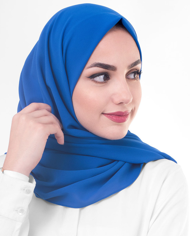 Princess Blue Cotton Voile Scarf