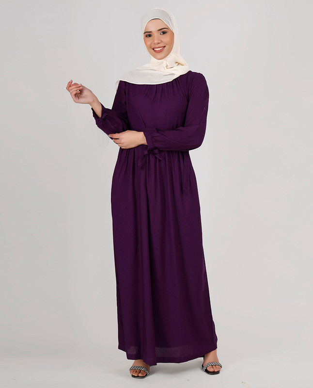 Vivacious Violet Belted Abaya