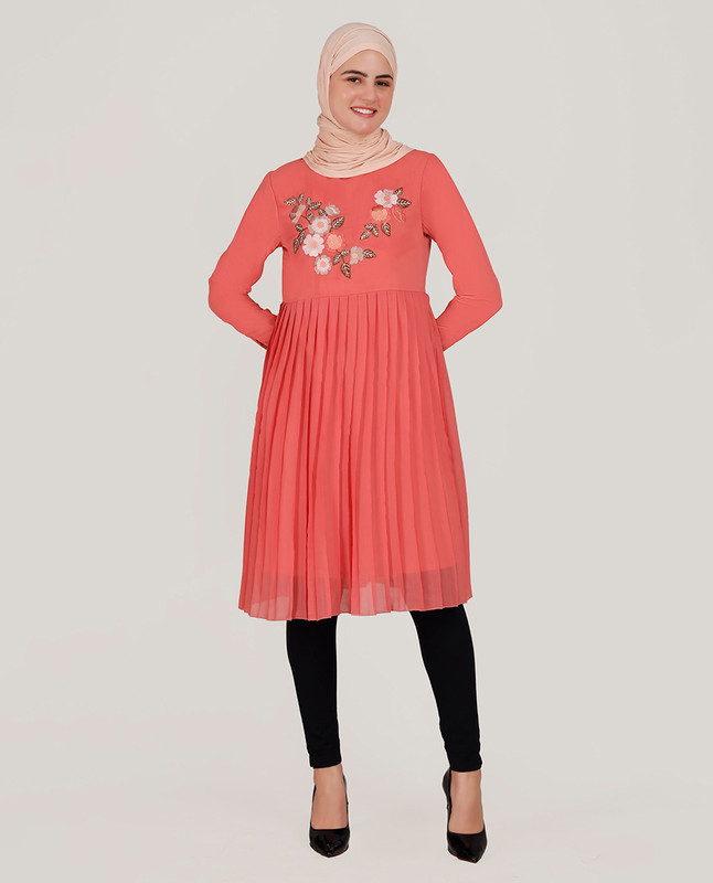 Pink Blush Pleated Poly Georgette Top