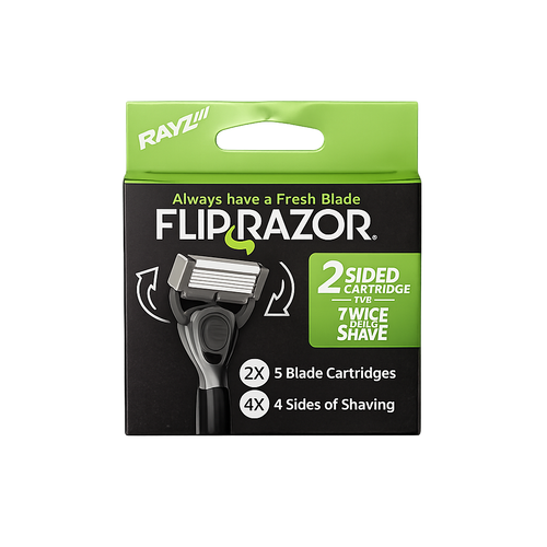 Flip Razor 5-Blade  Cartridges  (2 Sided for Twice the Shave)