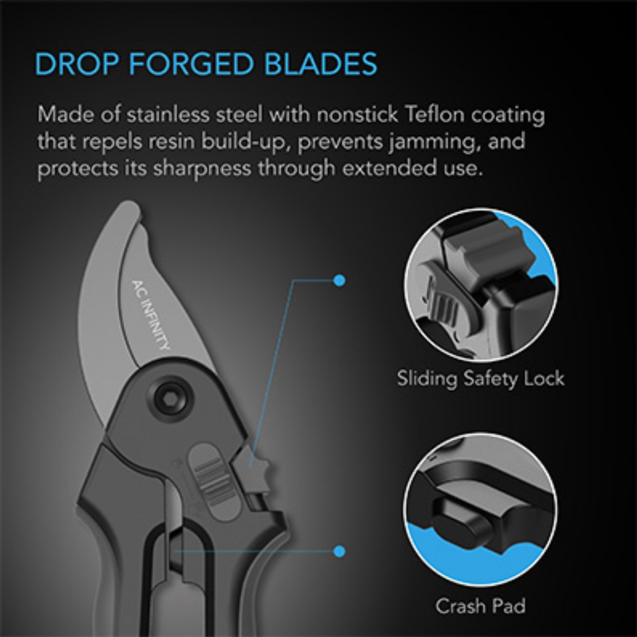 Stainless Steel Pruning Shear 8"  (20 cm), Bypass Blades Stainless Steel Pruning Shear 8"  (20 cm), Bypass Blades