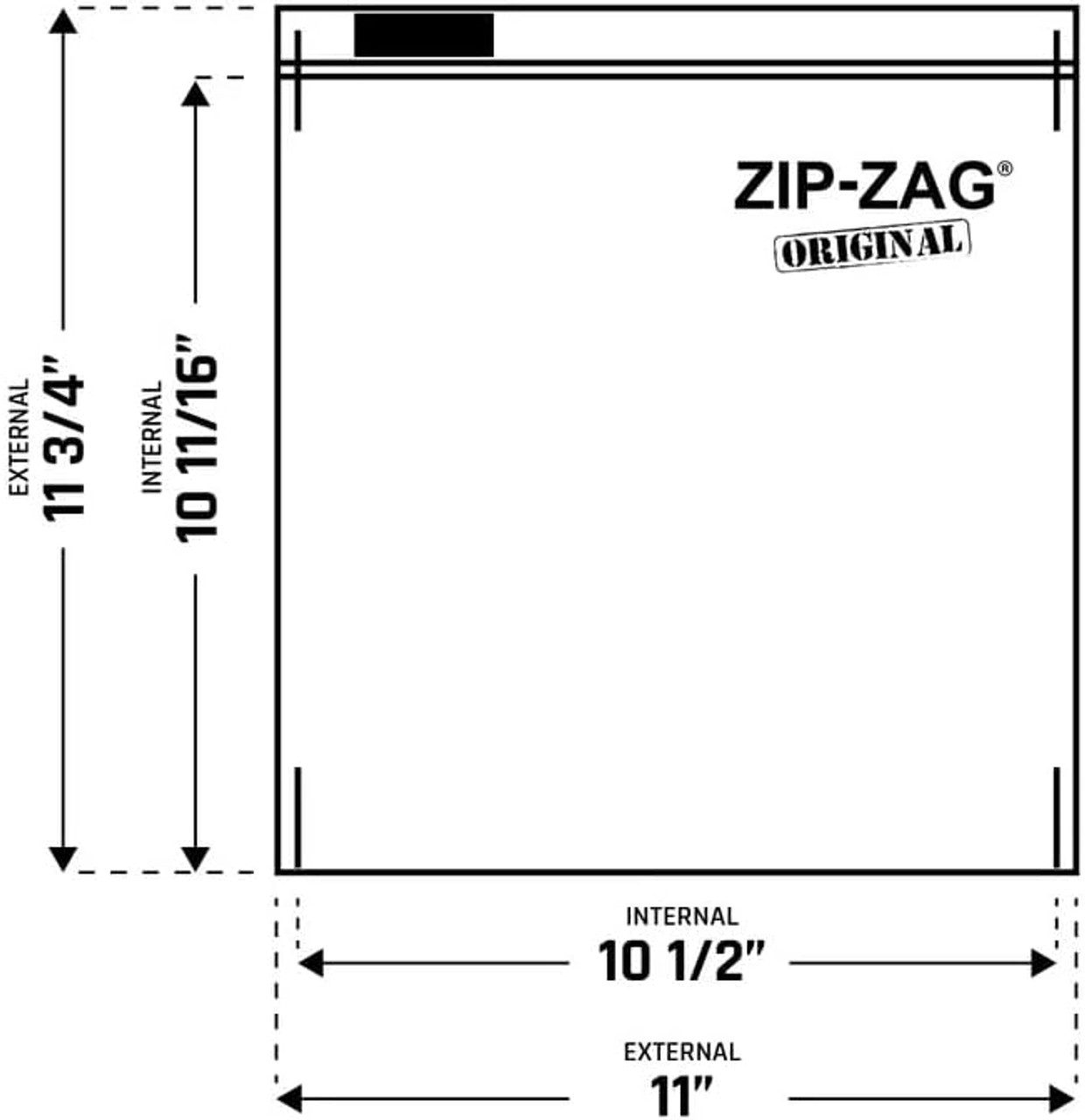 Zip-Zag Original Large (1/2 lb bag) 150 bags/pack ( 27.9cm x 29.8cm ) Zip-Zag Original Large (1/2 lb bag) 150 bags/pack ( 27.9cm x 29.8cm )