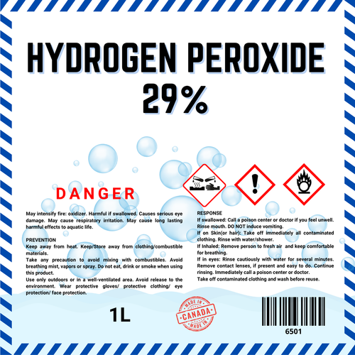 Premium 1L - 29% Concentrated Hydrogen Peroxide (H2O2) Grow King 