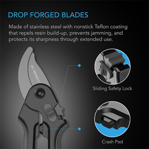 Stainless Steel Pruning Shear 8"  (20 cm), Bypass Blades Stainless Steel Pruning Shear 8"  (20 cm), Bypass Blades