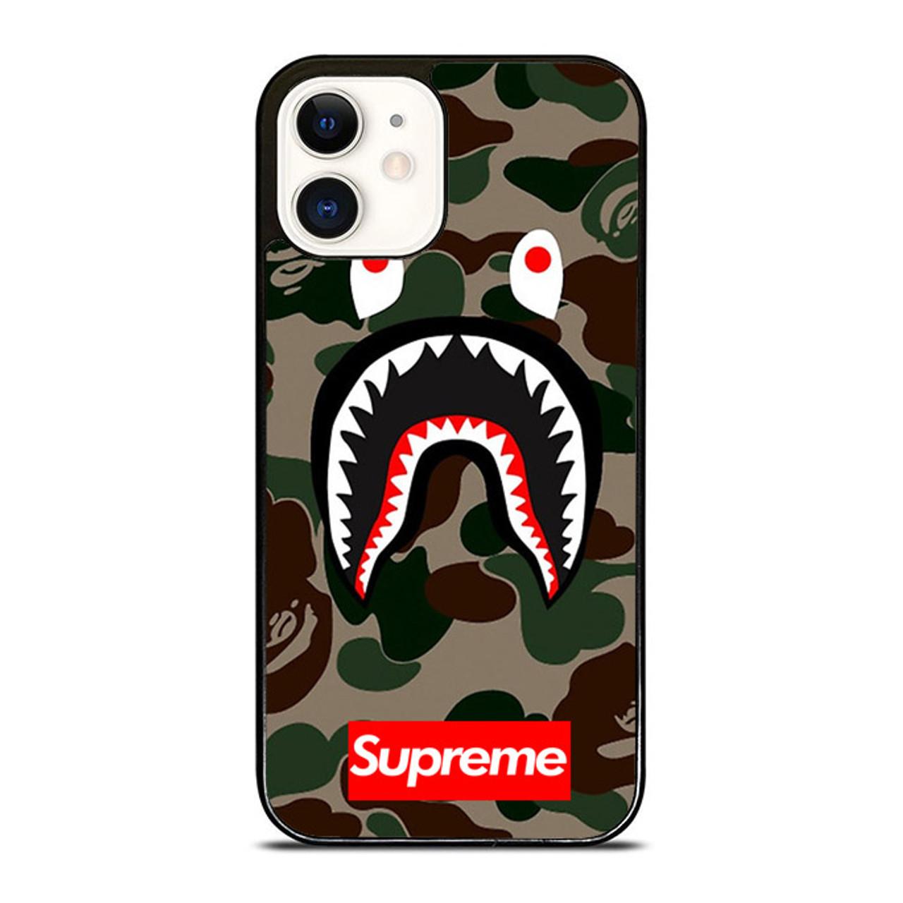 SUPREME BAPE CAMO SHARK iPhone 12 Pro Max Case Cover