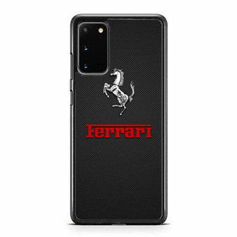 Ferrari Carbon Logo Red Samsung Galaxy S20 / S20 Fe / S20 Plus / S20 Ultra Case Cover