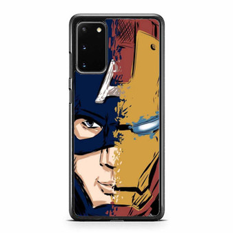 Captain America Iron Man Face Samsung Galaxy S20 / S20 Fe / S20 Plus / S20 Ultra Case Cover