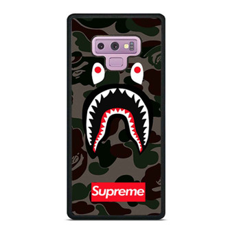 Bape Camo Shark Face Red Box Logo Samsung Galaxy Note 9 Case Cover