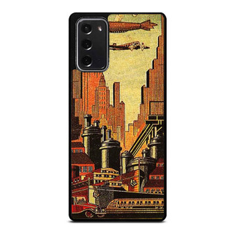 1920S Urban Deco Matchbook Cover With Trains Planes And Zeppelins Samsung Galaxy Note 20 / Note 20 Ultra Case Cover