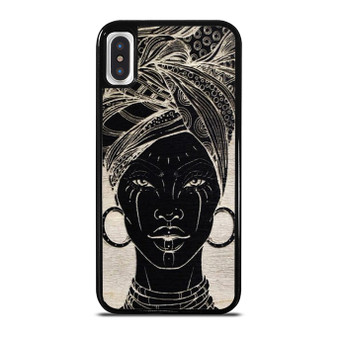 African Lady Face Illustration iPhone XR / X / XS / XS Max Case Cover