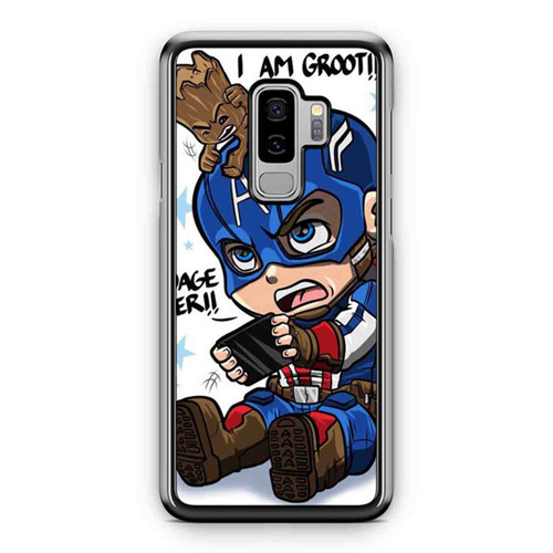 The Avengers Character Infinity War Groot And Captain America Cartoon Samsung Galaxy S9 / S9 Plus Case Cover