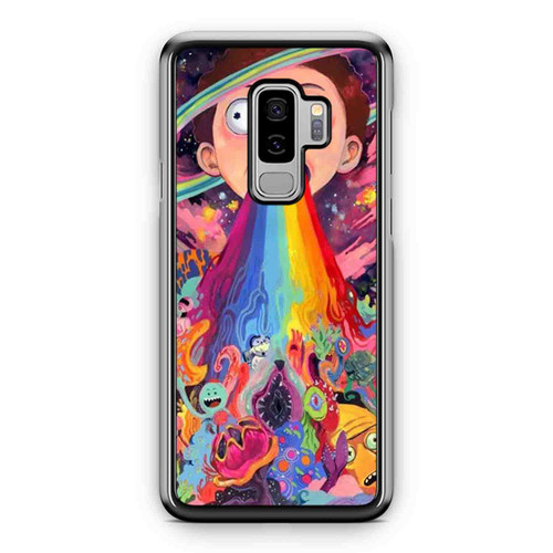 Rick And Morty Adventure Good Bye Moonman Galaxy Rainbow Funny Parody Samsung Galaxy S9 / S9 Plus Case Cover