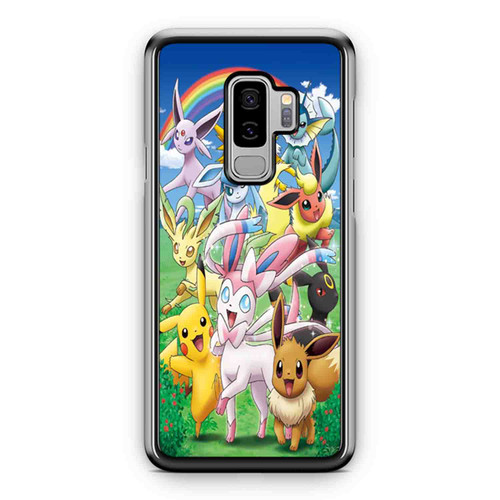 Pikachu Eeve Evolutions Rainbow Samsung Galaxy S9 / S9 Plus Case Cover