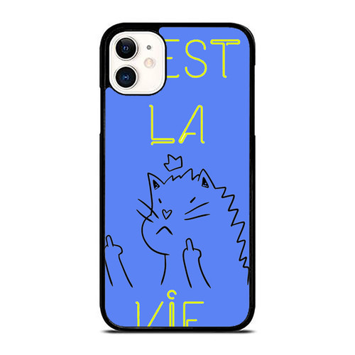 C'Est La Fucking Vie- Cat With Middle Finger 3 iPhone 11 / 11 Pro / 11 Pro Max Case Cover