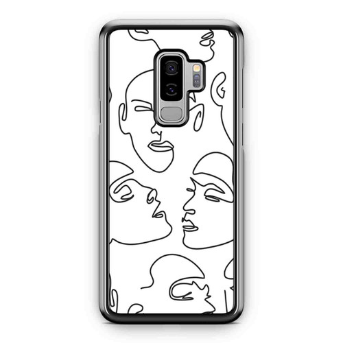 Abstract Minimal Face Line Art Samsung Galaxy S9 / S9 Plus Case Cover