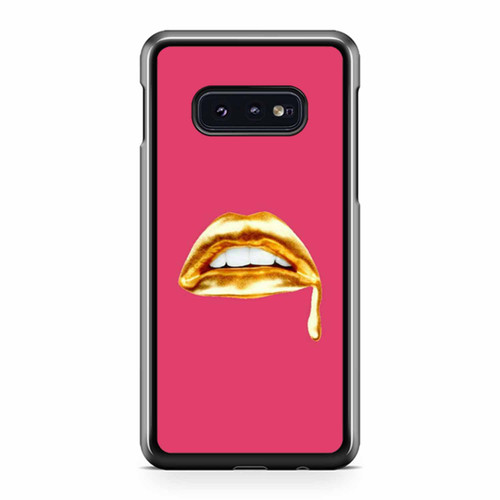 Sexy Lips Gold Background Pink Samsung Galaxy S10 / S10 Plus / S10e Case Cover