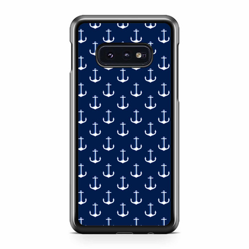 Nautical Anchor Navy And White Print Pattern Samsung Galaxy S10 / S10 Plus / S10e Case Cover
