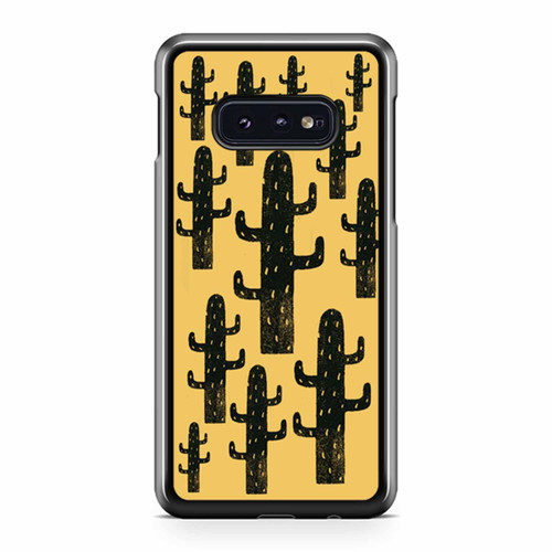 Linocut Cactus Pattern Printed Samsung Galaxy S10 / S10 Plus / S10e Case Cover
