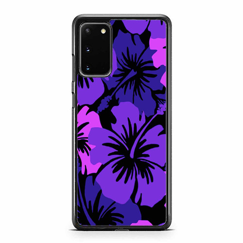 Hawaiian Purple Floral Pattern Samsung Galaxy S20 / S20 Fe / S20 Plus / S20 Ultra Case Cover