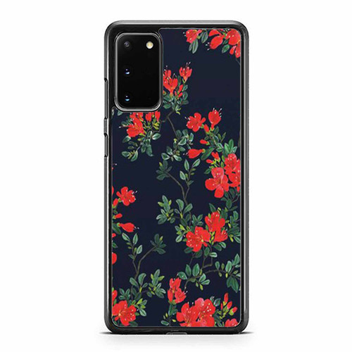 Floral Red Green Blue Print Wallpaper Samsung Galaxy S20 / S20 Fe / S20 Plus / S20 Ultra Case Cover