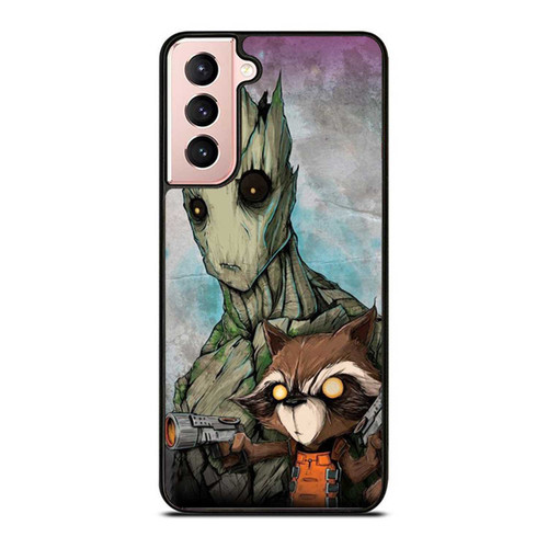 The Avengers Character Infinity War Groot And Rocket Racoon Cool Wallpaper Samsung Galaxy S21 / S21 Plus / S21 Ultra Case Cover