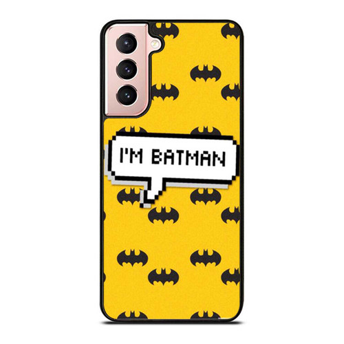 Superhero Batman Dark Knight Pattern I'M Batman Samsung Galaxy S21 / S21 Plus / S21 Ultra Case Cover