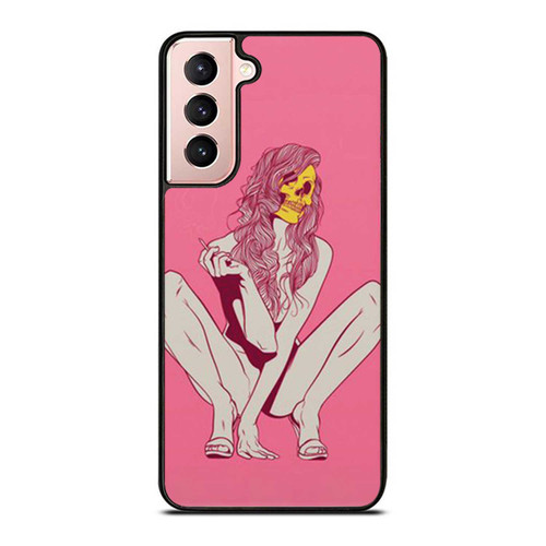 Skull Face Woman Pink Sexy Samsung Galaxy S21 / S21 Plus / S21 Ultra Case Cover