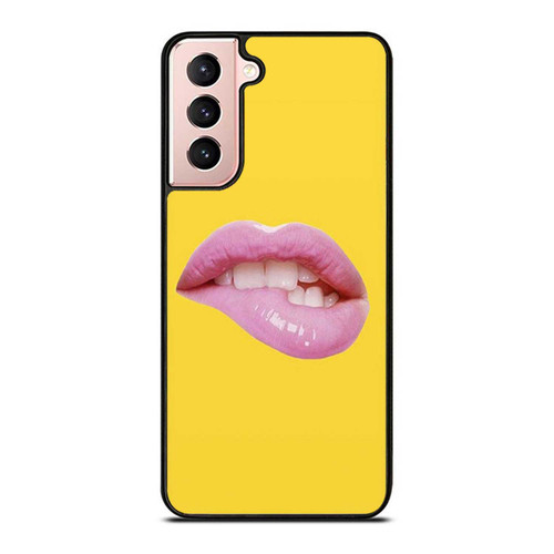 Sexy Lips Background Yellow Samsung Galaxy S21 / S21 Plus / S21 Ultra Case Cover