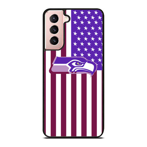Seattle Seahawks Usa Flag Samsung Galaxy S21 / S21 Plus / S21 Ultra Case Cover