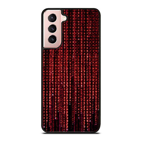Matrix Computer Binary Red Samsung Galaxy S21 / S21 Plus / S21 Ultra Case Cover