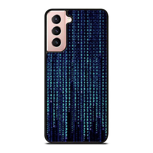 Matrix Computer Binary Blue Samsung Galaxy S21 / S21 Plus / S21 Ultra Case Cover