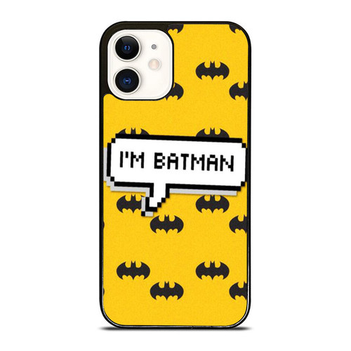 Superhero Batman Dark Knight Pattern I'M Batman iPhone 12 Mini / 12 / 12 Pro / 12 Pro Max Case Cover