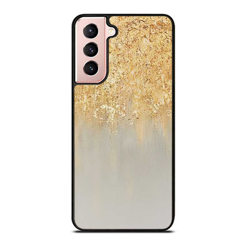 Blue And Gold Leaf Texture Samsung Galaxy S21 / S21 Plus / S21 Ultra Case Cover