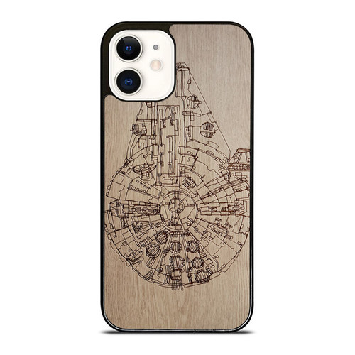 Star Wars Millennium Falcon Wooden Screen Print iPhone 12 Mini / 12 / 12 Pro / 12 Pro Max Case Cover
