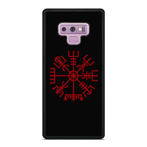 Vegvisir Viking Compass Red Black Symbol Samsung Galaxy Note 9 Case Cover