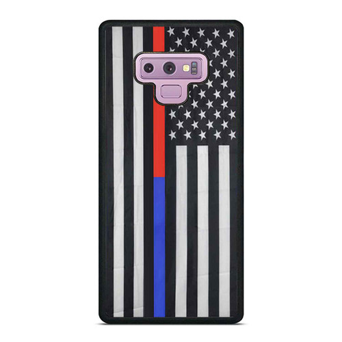 Thin Blue Line Us Flag Police Firefighter Samsung Galaxy Note 9 Case Cover