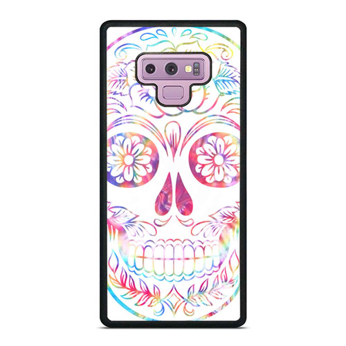 Sugar Skull Bright Rose Flower Floral Samsung Galaxy Note 9 Case Cover