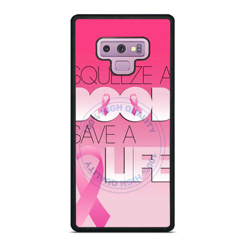 Squeeze A Boob Save A Life Pink Ribbon Samsung Galaxy Note 9 Case Cover