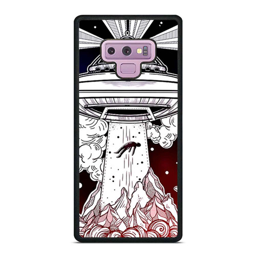 Space Ship Abduction Of Alien Samsung Galaxy Note 9 Case Cover