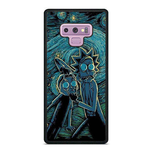 Rick And Morty At Starry Night Funny Parody Samsung Galaxy Note 9 Case Cover