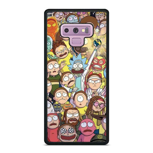 Rick And Morty All Charrater College Funny Parody Samsung Galaxy Note 9 Case Cover