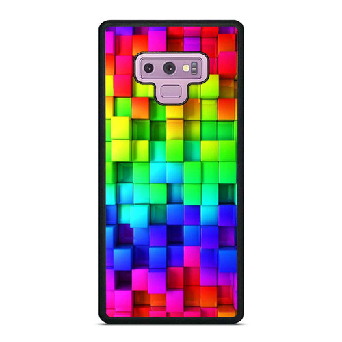 Rainbow Ombre Box Squares Print Pattern Samsung Galaxy Note 9 Case Cover