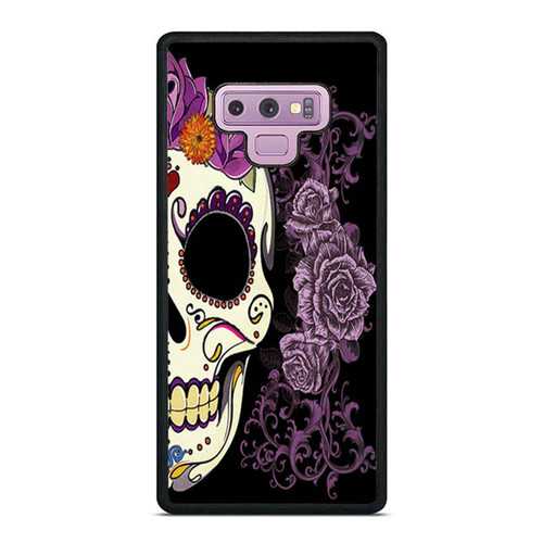 Purple Roses Skull Samsung Galaxy Note 9 Case Cover