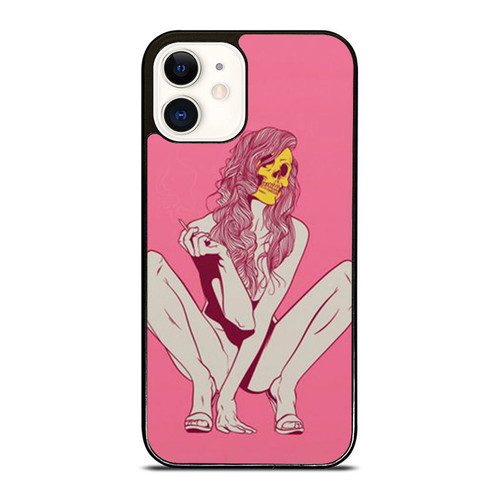 Skull Face Woman Pink Sexy iPhone 12 Mini / 12 / 12 Pro / 12 Pro Max Case Cover