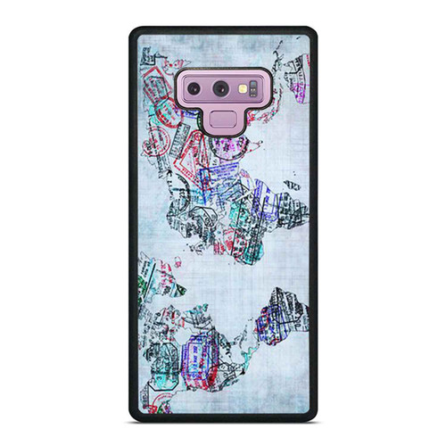 Passport World Print Pattern Samsung Galaxy Note 9 Case Cover