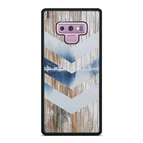 Morning Mist Nature Wood Chevron Design Samsung Galaxy Note 9 Case Cover
