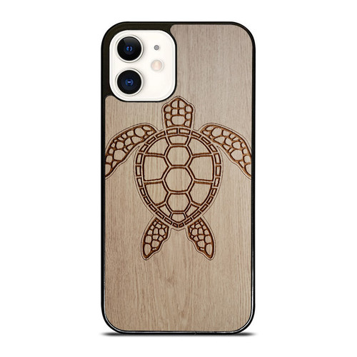 Sea Turtle Wooden Screen Print 2 iPhone 12 Mini / 12 / 12 Pro / 12 Pro Max Case Cover