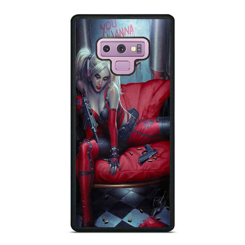 Harley Quinn Quotes You Wanna Play With Me Samsung Galaxy Note 9 Case Cover