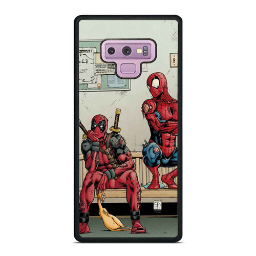 Funny Deadpool And Spiderman Pattern Samsung Galaxy Note 9 Case Cover
